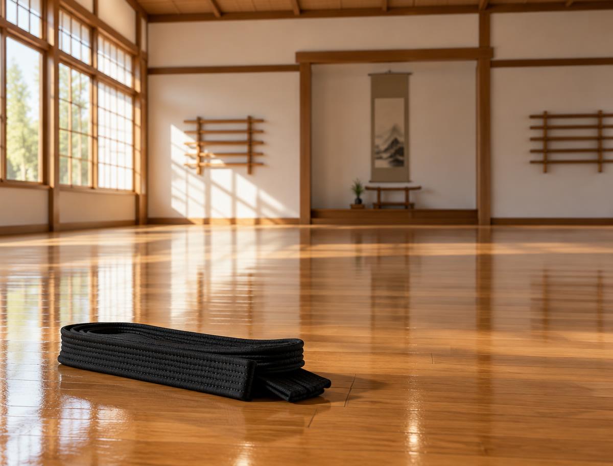 Traditional dojo with wooden floor